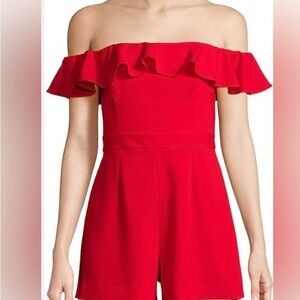 JAYGODFREY red Off-Shoulder Romper
